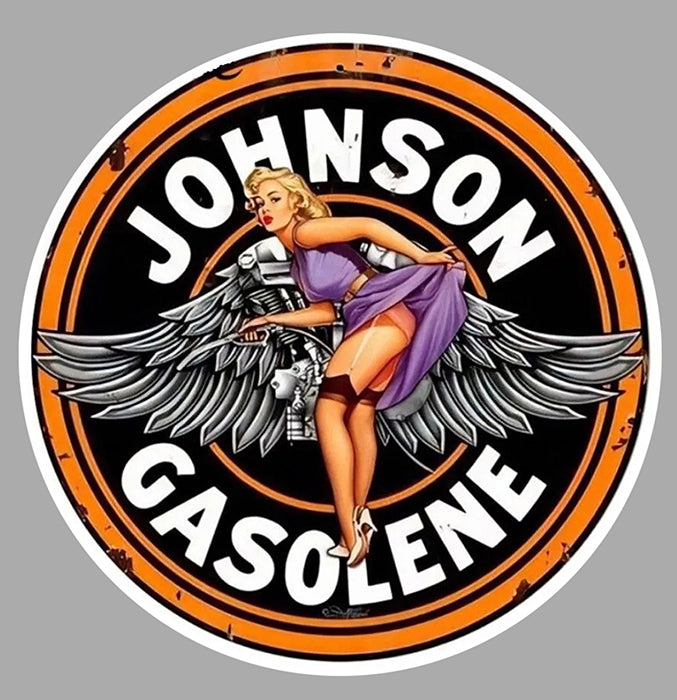 STICKER PINUP JOHNSON GASOLINE - JA127