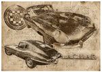 ART PRINT "DA VINCI" - JAGUAR TYPE E - Ref : DV029