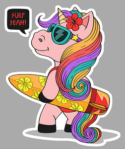STICKER LICORNE SURF - LA190
