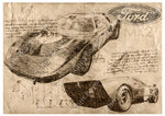 ART PRINT "DA VINCI" - FORD GT40 MK2 - Ref : DV009