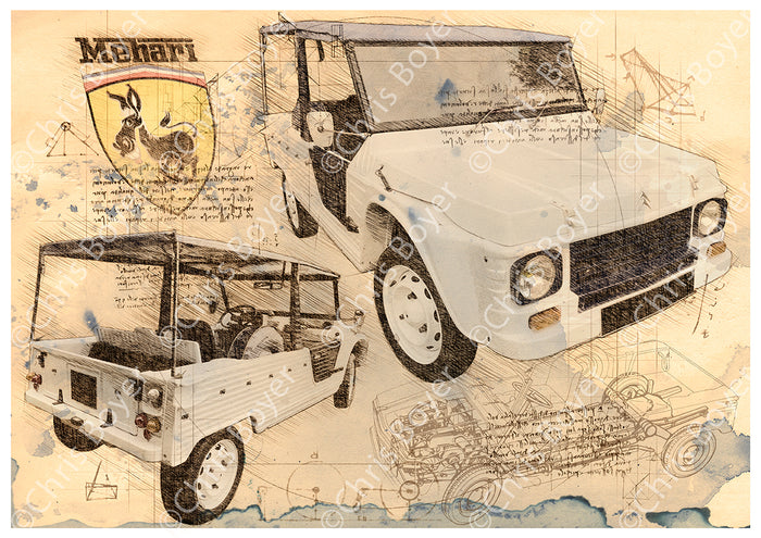 Affiche Citroën Mehari Da Vinci DV056 – vue complète de l’affiche