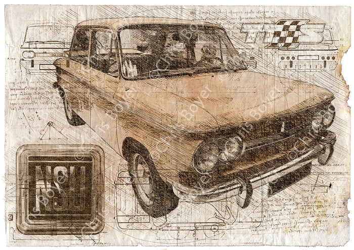 Affiche NSU Prinz TT Da Vinci DV044 – vue complète de l’affiche