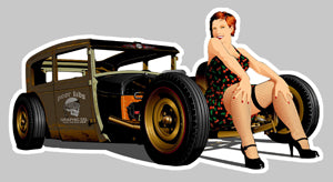 STICKER PINUP RAT HOT ROD - PA088