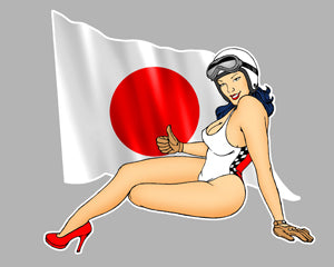 STICKER PINUP DRAPEAU JAPON - PB422