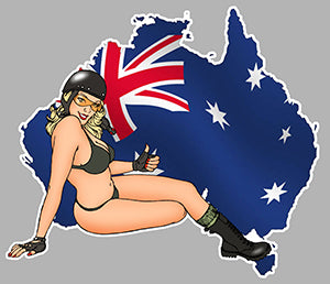 STICKER PINUP DRAPEAU AUSTRALIE - PB444