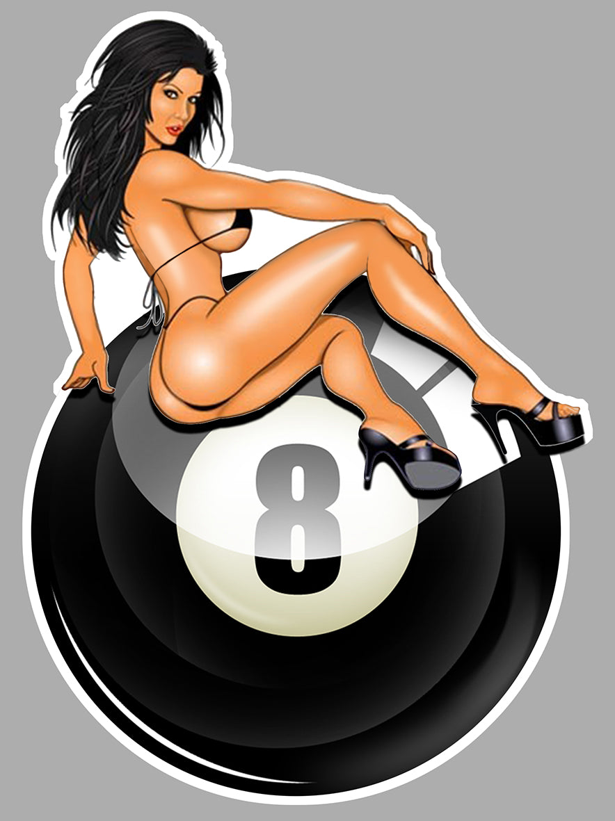 STICKER PINUP BOULE 8 HUIT - PC001