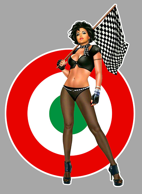 STICKER PINUP DRAPEAU ITALIE - PC016