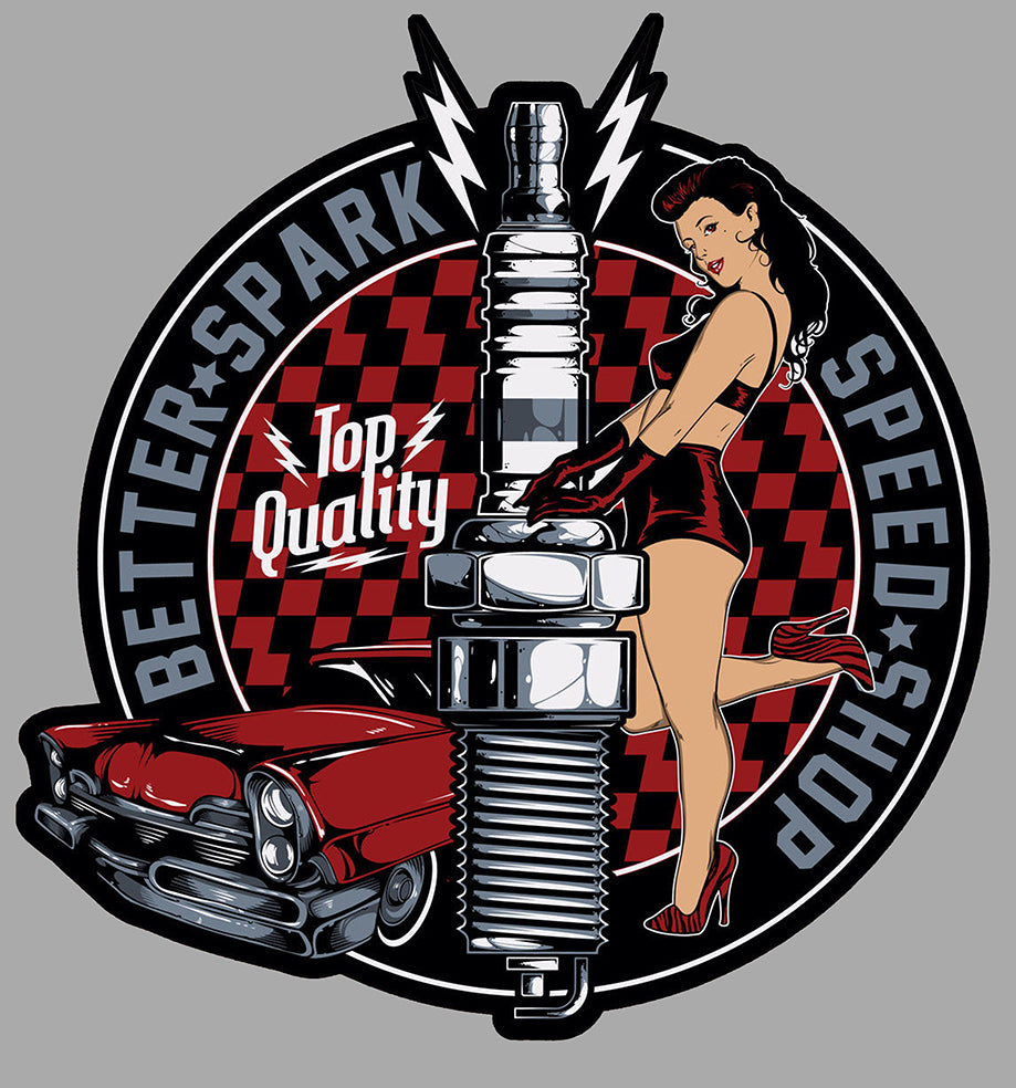 STICKER PINUP GARAGE SPEED SHOP - PD062
