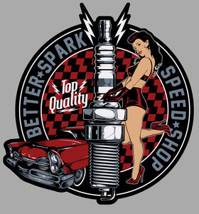STICKER PINUP GARAGE SPEED SHOP - PD062