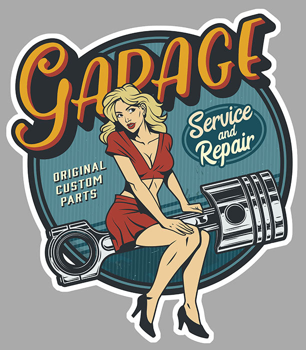 STICKER PINUP PISTON GARAGE - PF033