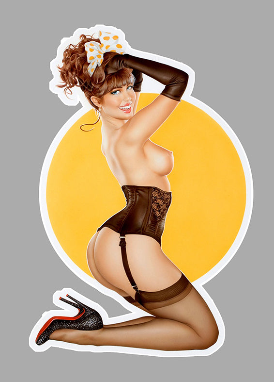 STICKER PINUP ROND JAUNE - PF042