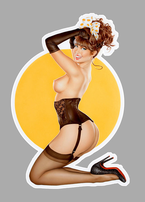 STICKER PINUP ROND JAUNE - PF043