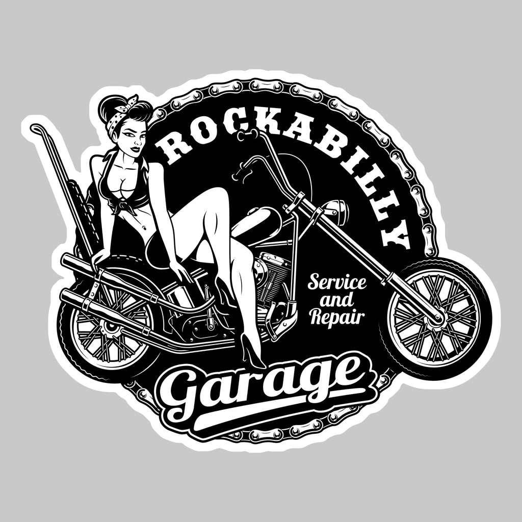 STICKER PINUP ROCKABILLY GARAGE - PF049
