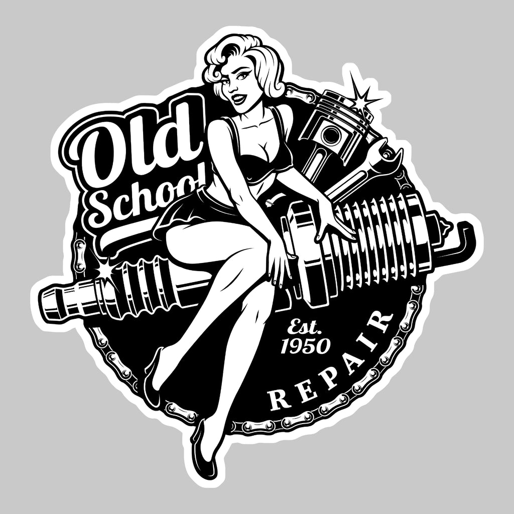 STICKER PINUP BOUGIE GARAGE - PF052