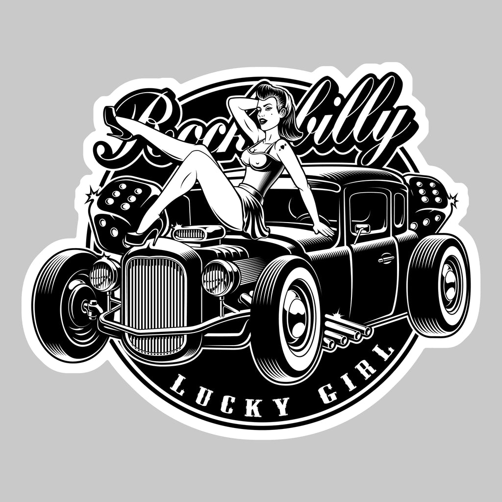 STICKER PINUP HOT ROD GARAGE - PF053