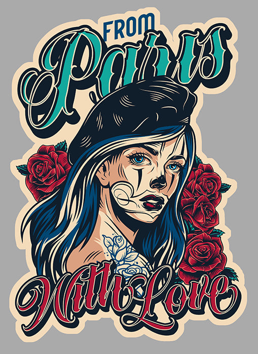 STICKER PINUP PARIS WITH LOVE - PF076