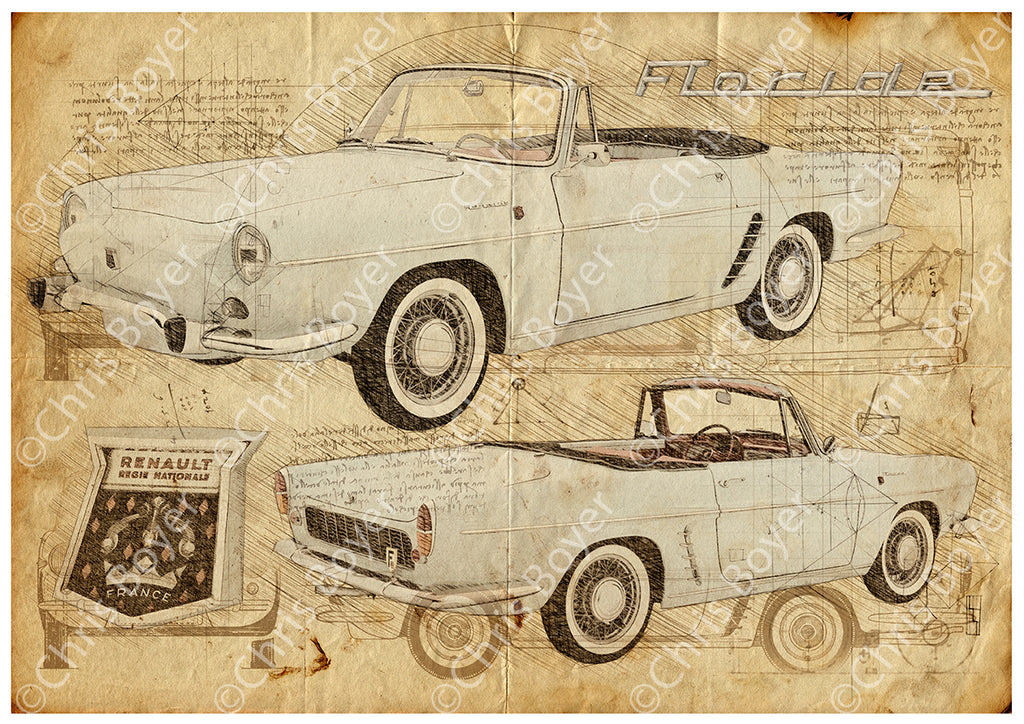 ART PRINT "DA VINCI" - RENAULT FLORIDE - Ref : DV047