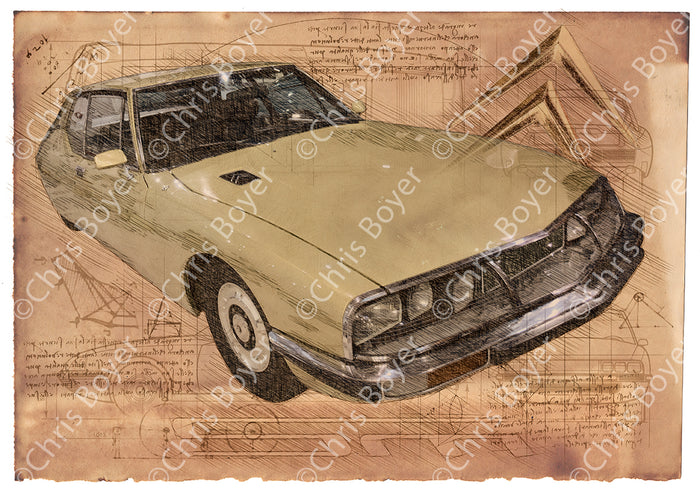 Affiche Citroën SM Da Vinci DV043 – vue complète de l’affiche
