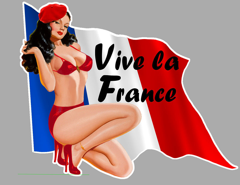 STICKER PINUP VIVE LA FRANCE - VA077
