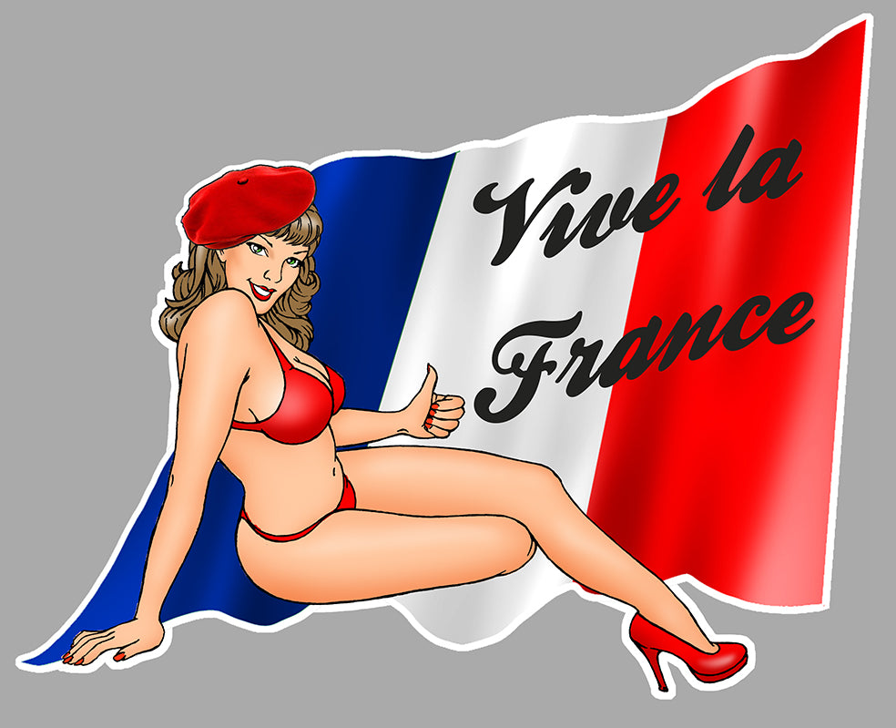 STICKER PINUP VIVE LA FRANCE - VA117D