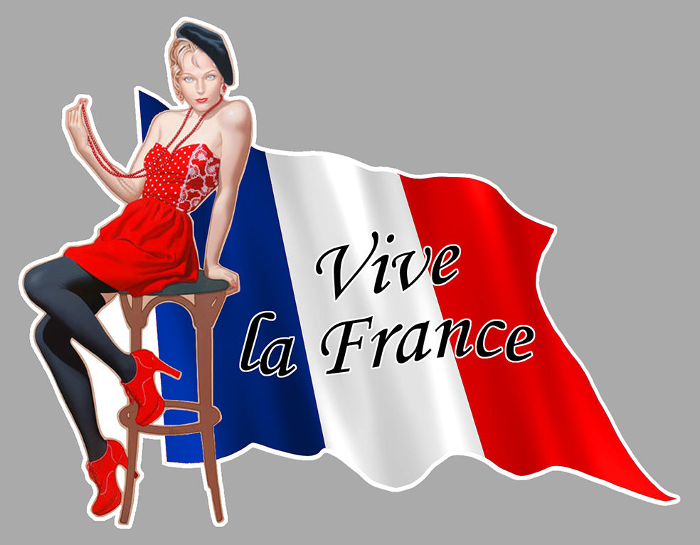 STICKER PINUP VIVE LA FRANCE - VA171