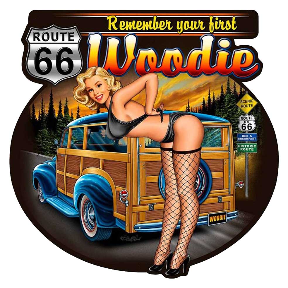 STICKER PINUP ROUTE 66 - WA037