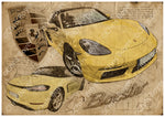 ART PRINT "DA VINCI" - PORSCHE 718 BOXSTER - Ref : DV038