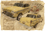 ART PRINT "DA VINCI" - CHECKER CAB TAXY NEW YORK - Ref : DV049
