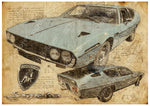 ART PRINT "DA VINCI" - LAMBORGHINI ESPADA - Ref : DV061