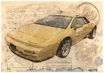 ART PRINT "DA VINCI" - LOTUS ESPRIT - Ref : DV062