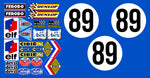 KIT STICKERS SPONSORS + BANDES + NUMEROS POUR RENAULT 8 GORDINI - Ref : KIT001