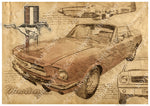 ART PRINT "DA VINCI" - FORD MUSTANG CABRIOLET - Ref : DV010