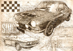 ART PRINT "DA VINCI" - SIMCA 1200S - Ref : DV020