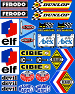 KIT STICKERS SPONSORS + BANDES + NUMEROS POUR RENAULT 8 GORDINI - Ref : KIT001