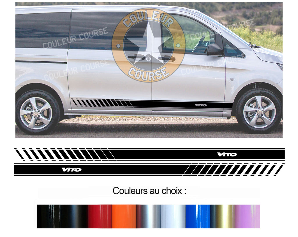 2 X BANDES BAS DE CAISSE - MERCEDES VITO - Ref : BD107-10