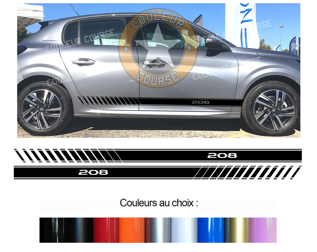 2 X BANDES BAS DE CAISSE - PEUGEOT 208 - Ref : BD107-22