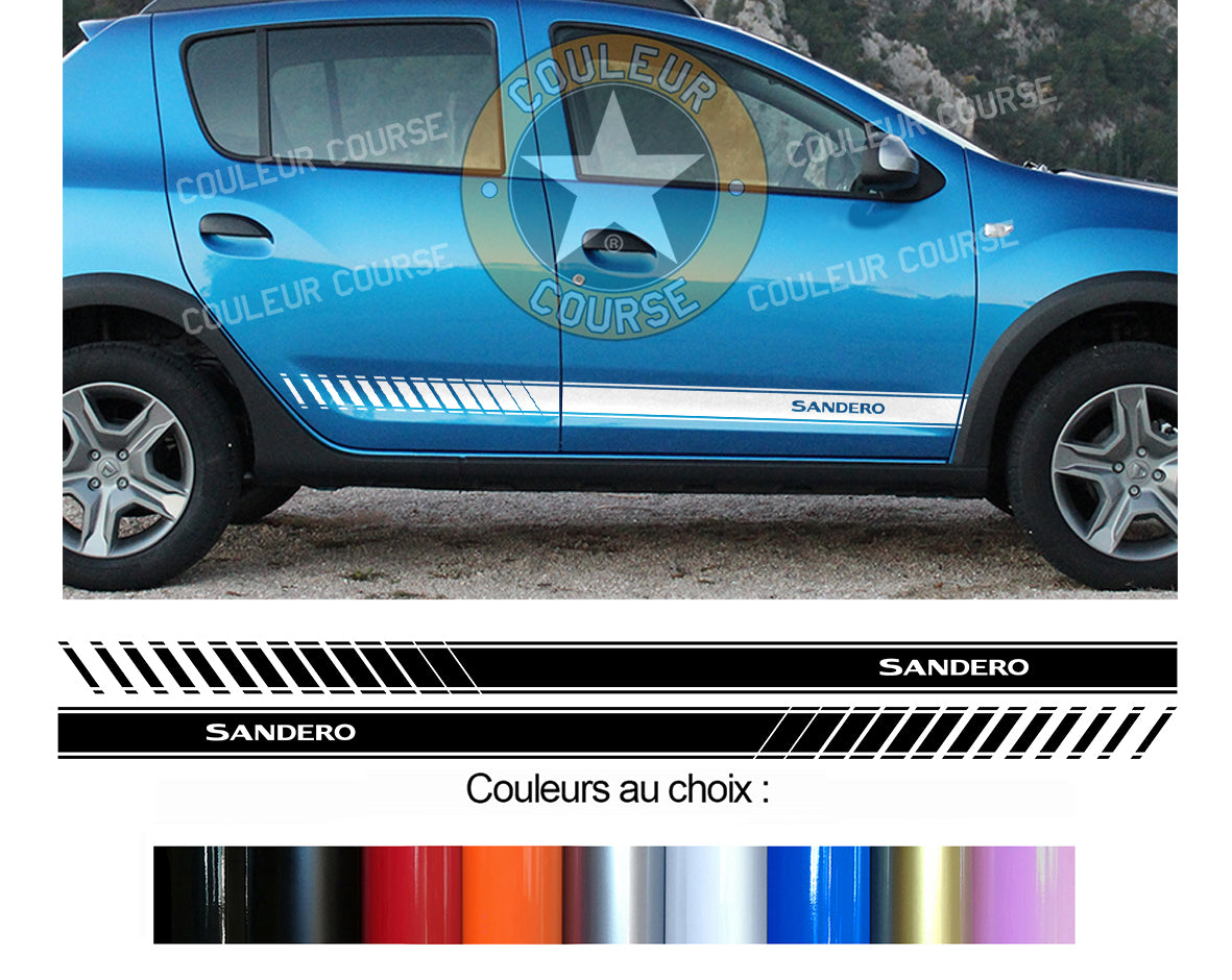 2 X BANDES BAS DE CAISSE - DACIA SANDERO - Ref : BD107-6