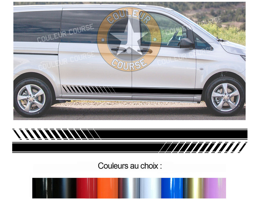 2 X BANDES BAS DE CAISSE - MERCEDES VITO - Ref : BD107N-10