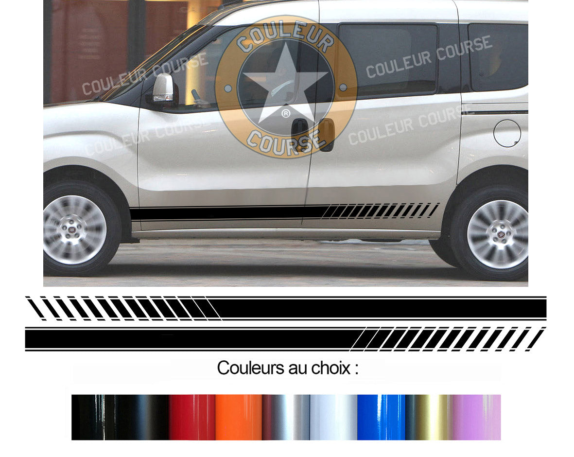 2 X BANDES BAS DE CAISSE - FIAT DOBLO - Ref : BD107N-12