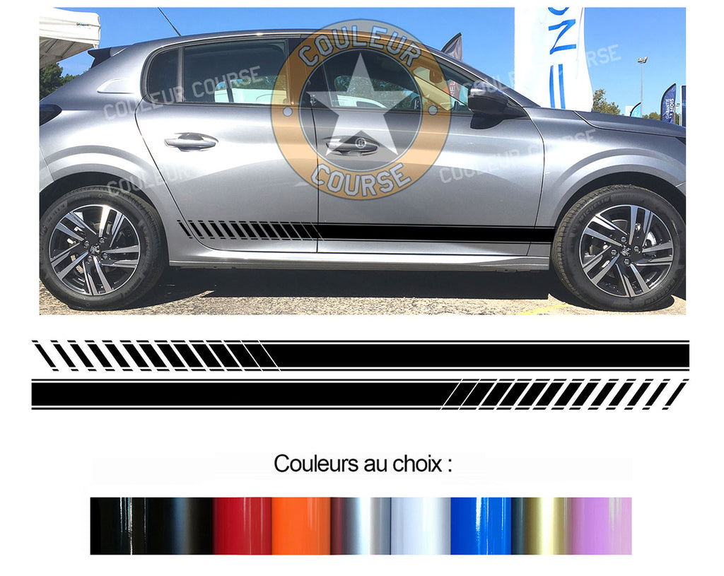 2 X BANDES BAS DE CAISSE - PEUGEOT 208 - Ref : BD107N-22