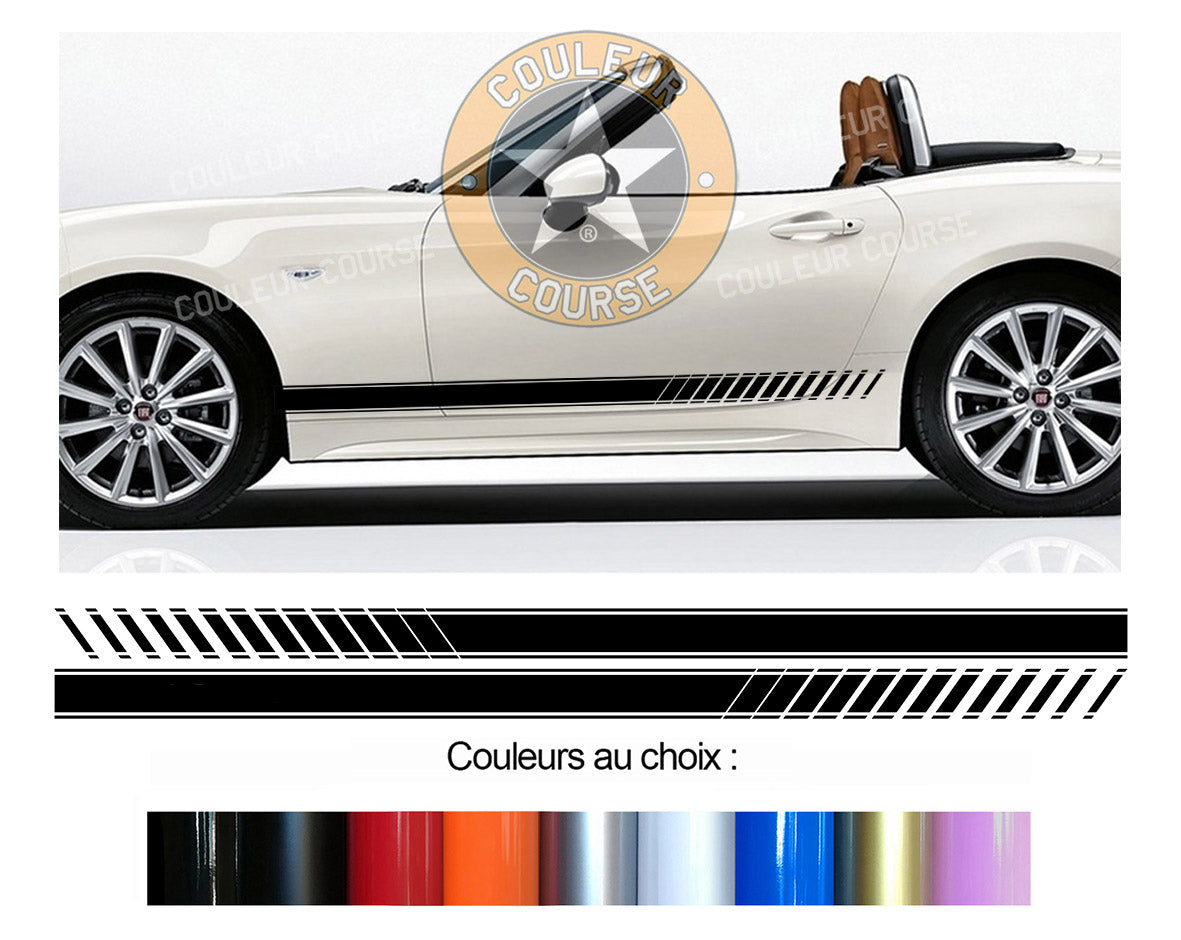 2 X BANDES BAS DE CAISSE - FIAT 124 SPIDER - Ref : BD107N-7