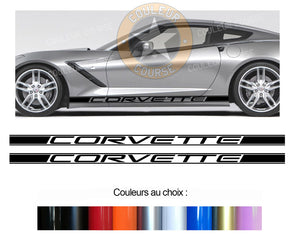 2 X BANDES BAS DE CAISSE - CHEVROLET CORVETTE - Ref : BD111-2