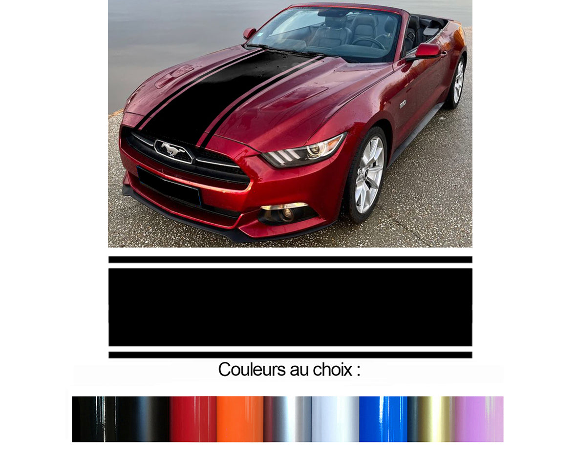 DOUBLES BANDES - FORD MUSTANG CABRIOLET - Ref : BD408-4-CAB