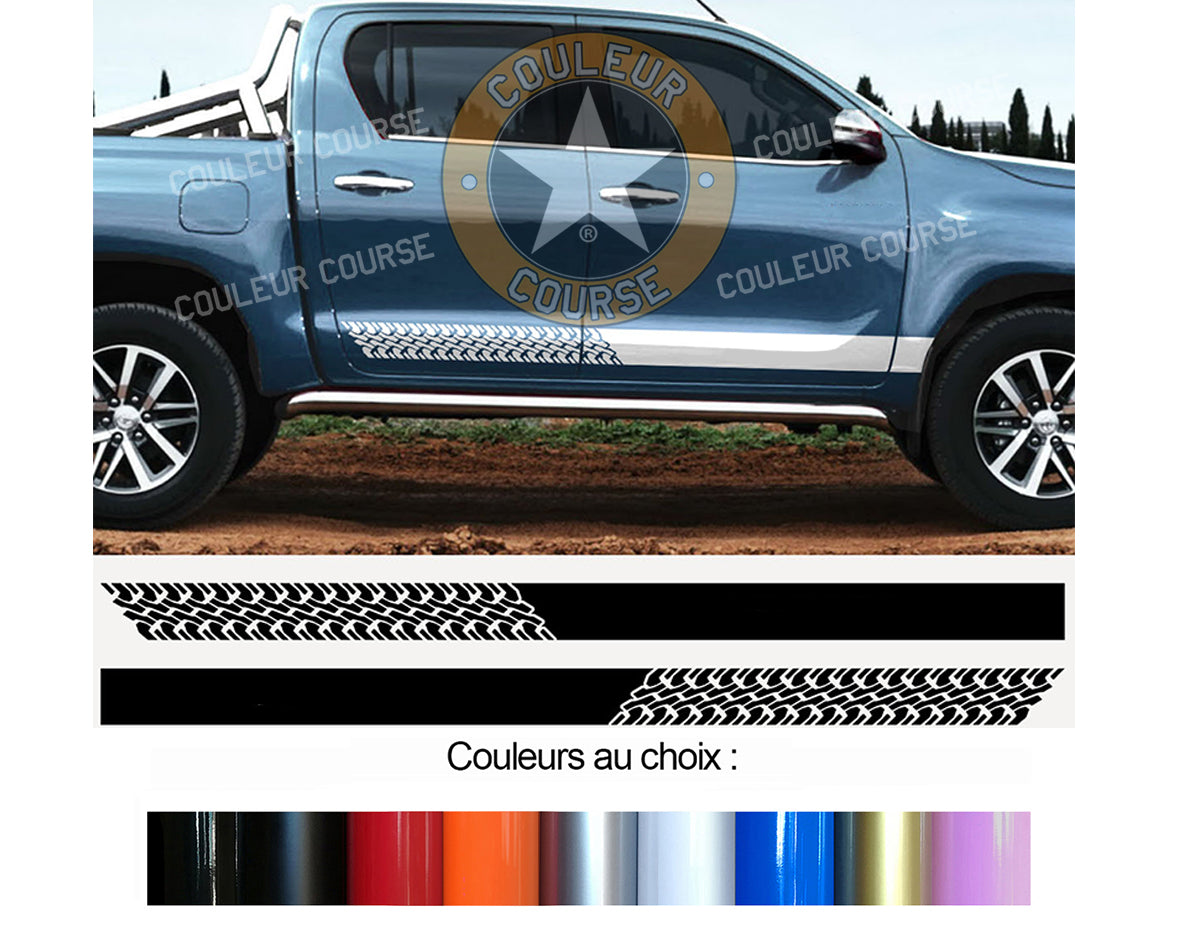 2 X ROCKER BODY STRIPS - TOYOTA HILUX PICK UP - Ref: BD433N-5 