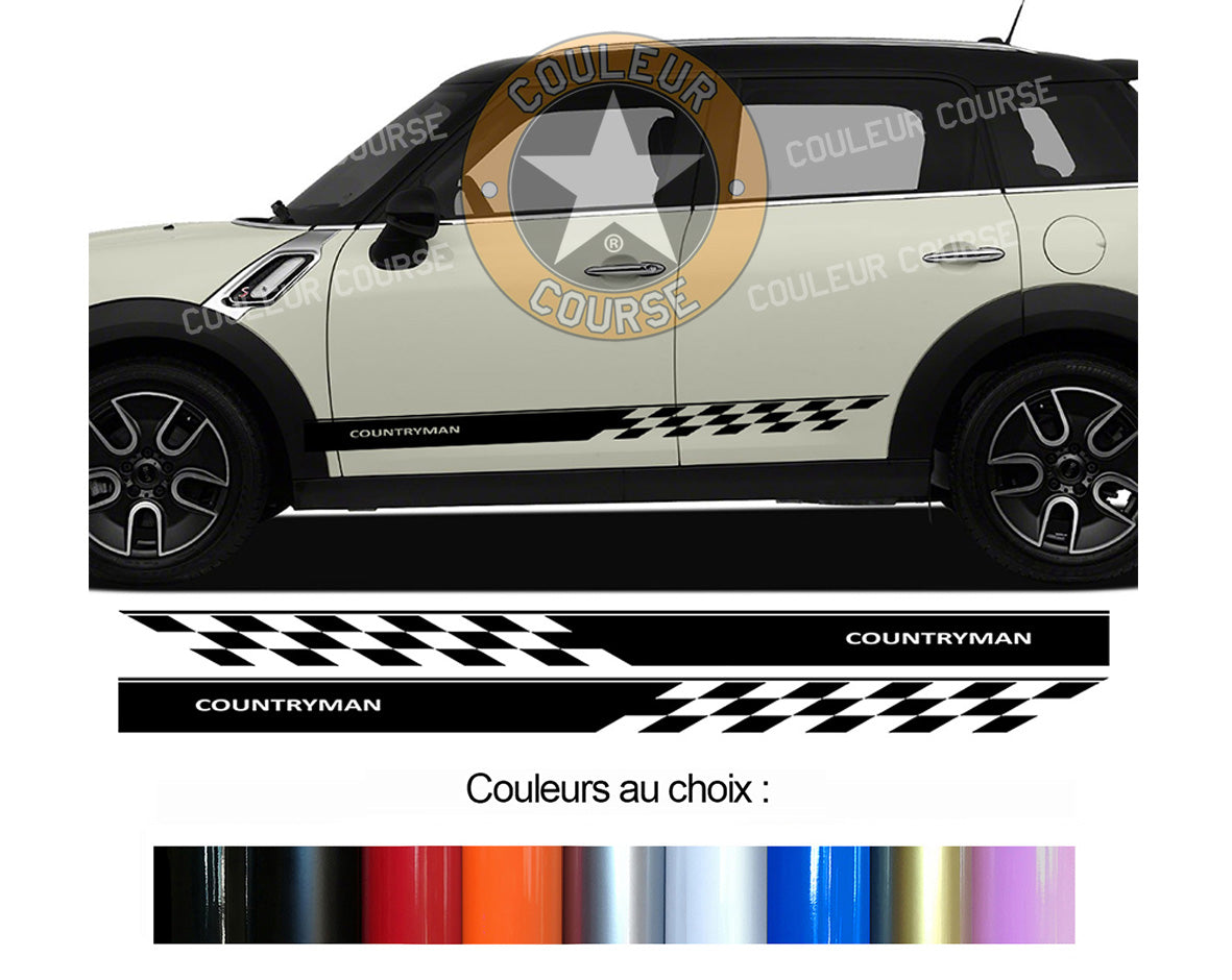 2 X BANDES BAS DE CAISSE - MINI COUNTRYMAN - Ref : BD435-31