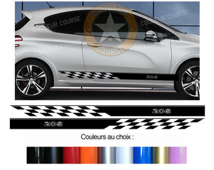 2 X BANDES BAS DE CAISSE - PEUGEOT 208 - Ref : BD435-58