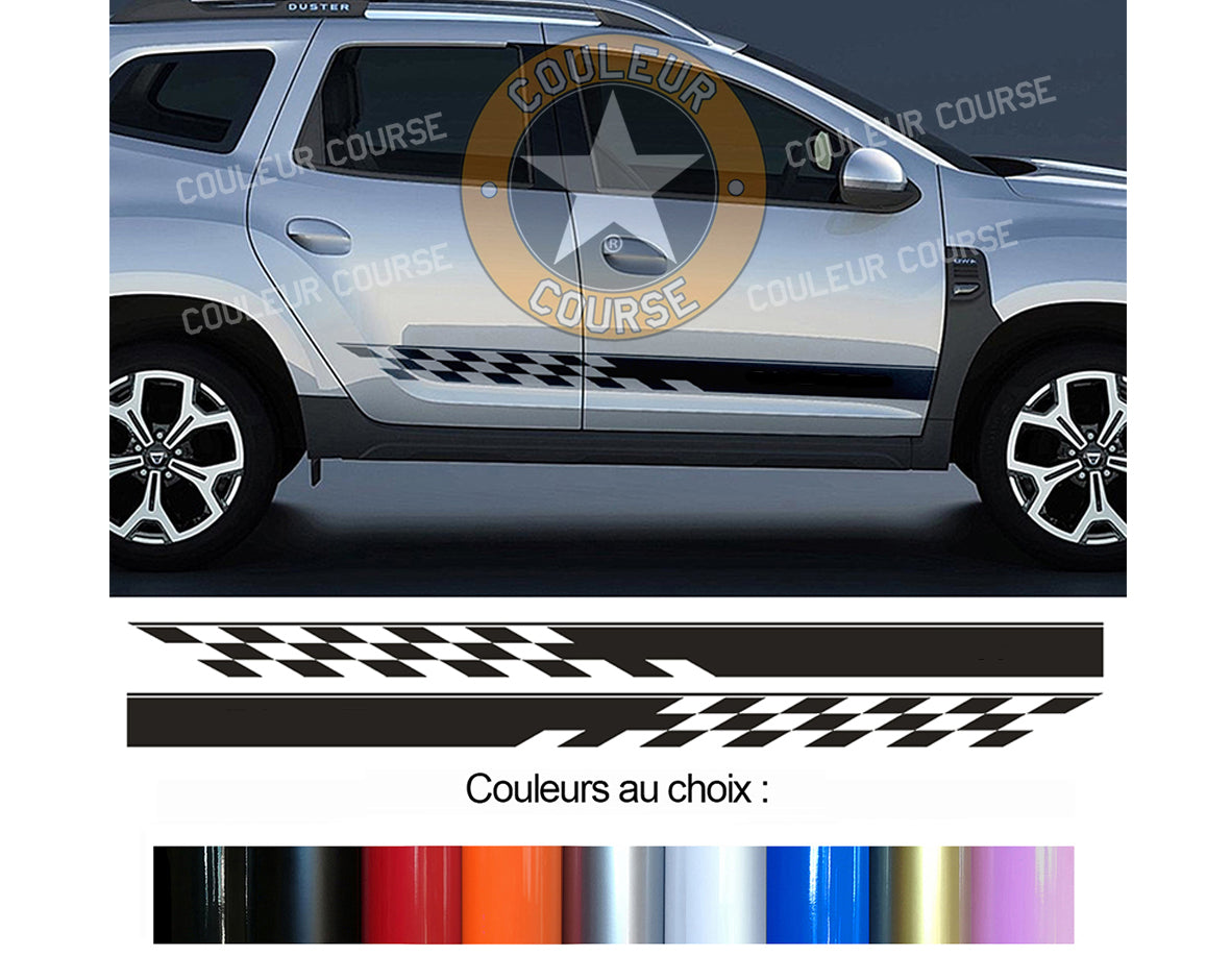 2 X ROCKER BODY STRIPS - DACIA DUSTER - Ref: BD435N-10 