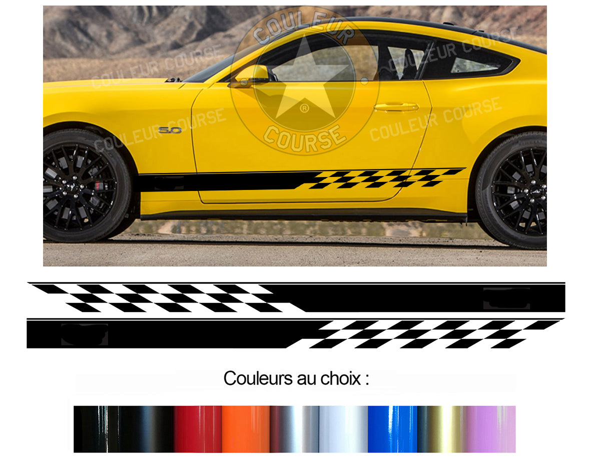 2 X ROCKER BODY STRIPS - FORD MUSTANG - Ref: BD435N-43 