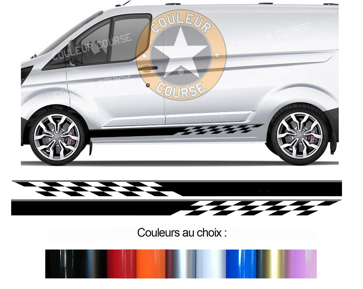 2 X BANDES BAS DE CAISSE - FORD TRANSIT CUSTOM - Ref : BD435N-45