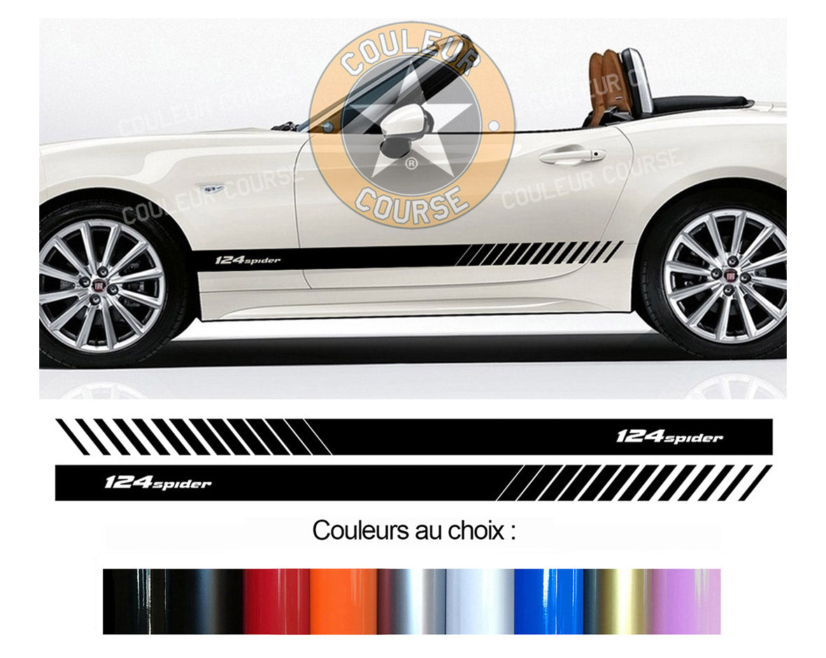 2 X ROCKER BODY STRIPS - FIAT 124 SPIDER - Ref: BD500-13